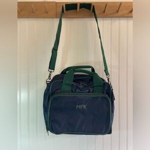 Vintage 80s 90s Lands End Messenger Bag Briefcase Blue Green Blokecore Academia